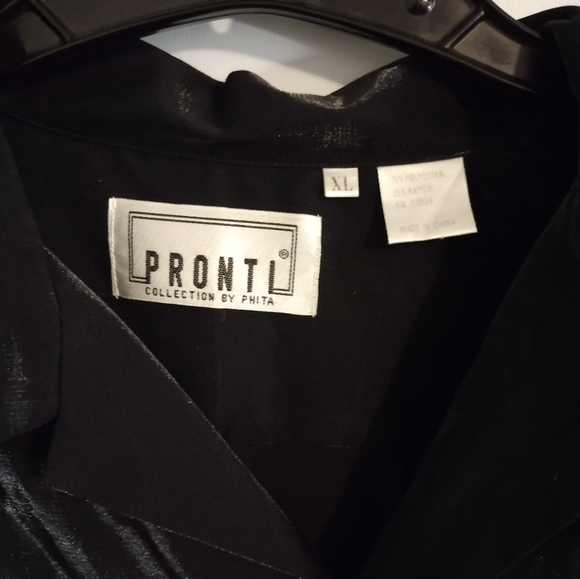 𝅺nwot Pronti Button Down Shirt Size XL Color Black - Picture 6 of 6